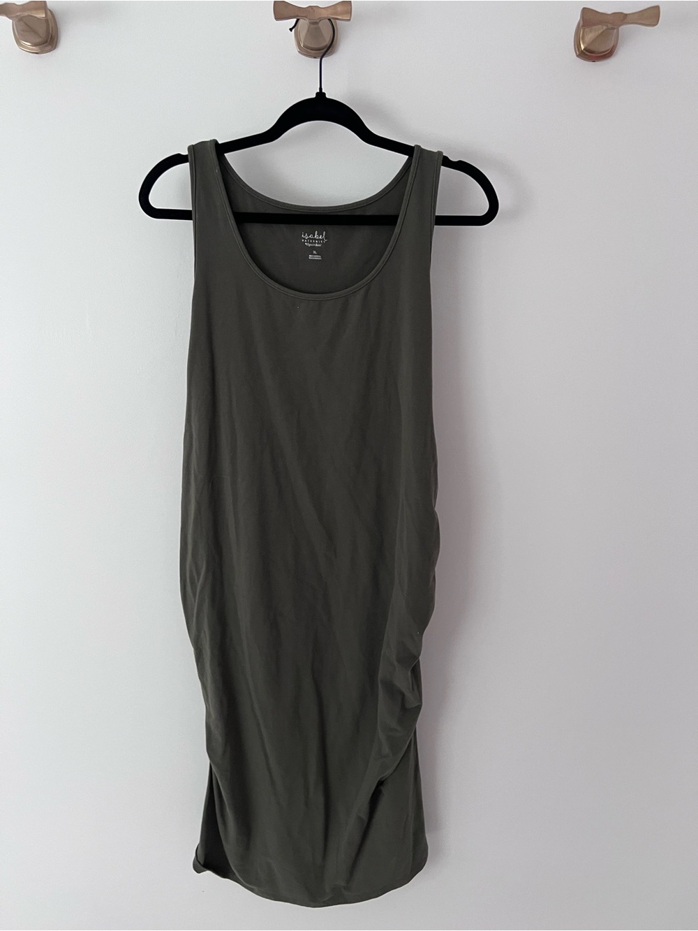 Isabel Maternity by Ingrid & Isabel Olive Scoop Neck Midi Tank Dress